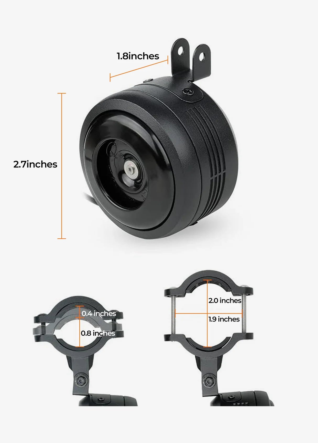 Waterproof Motorcycle Horn & Anti-Theft Alarm for electric bike with USB Charging