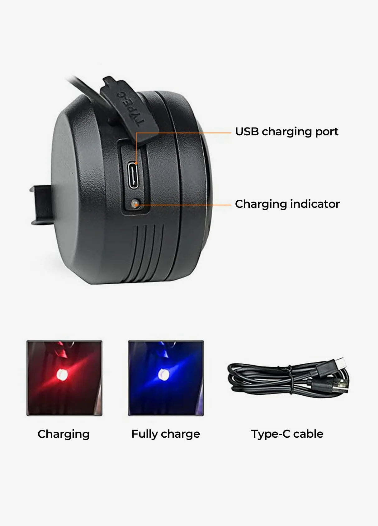 Waterproof Motorcycle Horn & Anti-Theft Alarm for electric bike with USB Charging